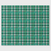 Personalisierte Botschaft auf Weihnachtsgrün karie Geschenkpapier (Flach)