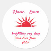 Personalisierte Botschaft der Liebe Runder Aufkleber (Vorderseite)