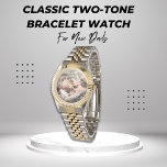 Personalisierte Botschaft des Fotos "Classic Vathe Armbanduhr<br><div class="desc">Feiern Sie die Väter in Ihrem Leben an diesem Vatertag,  indem Sie ihnen diese klassische personalisierte Gold- und Silberuhr mit einem Platz,  um Ihr eigenes Foto. Dieses klassische Vatertagsgeschenk bietet eine individuelle Personalisierung mit einem Ort,  um Text für Ihren besonderen Vater zu erstellen.</div>