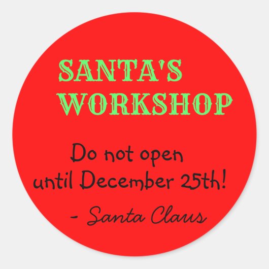 Personalisierte Botschaft des Weihnachtsmannes Runder Aufkleber (Vorderseite)