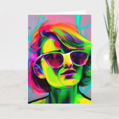 Personalisierte Botschaft farbige Frau in Sonnenbr Karte (Vorderseite)