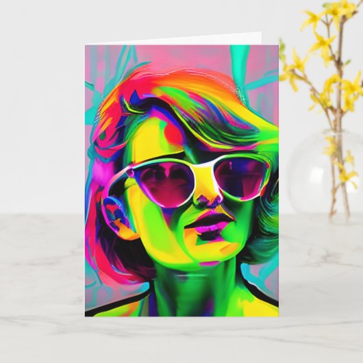 Personalisierte Botschaft farbige Frau in Sonnenbr Karte (Gelbe Blume)