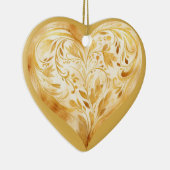 Personalisierte Botschaft Farbiges "Gold" Blumenhe Keramik Ornament (Rechts)