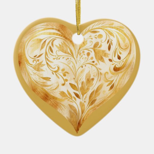 Personalisierte Botschaft Farbiges "Gold" Blumenhe Keramik Ornament (Vorne)