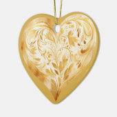 Personalisierte Botschaft Farbiges "Gold" Blumenhe Keramik Ornament (Links)