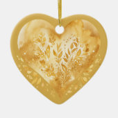 Personalisierte Botschaft Farbiges "Gold" Blumenhe Keramik Ornament (Vorne)