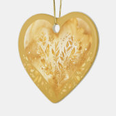 Personalisierte Botschaft Farbiges "Gold" Blumenhe Keramik Ornament (Links)