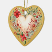 Personalisierte Botschaft Farbiges "Gold" Blumenhe Keramik Ornament (Links)