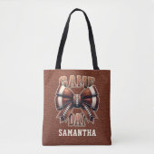 Personalisierte Bow Football Mama Spielsaison Spor Tasche (Vorderseite)