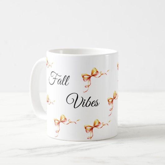 Personalisierte Bow-Tasse im Herbst - benutzerdefi Kaffeetasse (Vorderseite Links)