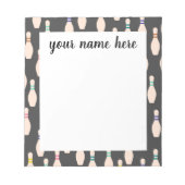 Personalisierte Bowling-Buttone Notepad Notizblock (Vorderseite)
