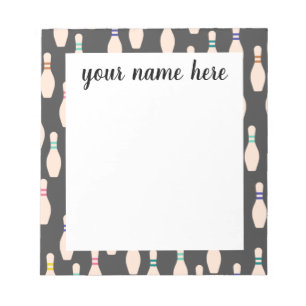 Personalisierte Bowling-Buttone Notepad Notizblock