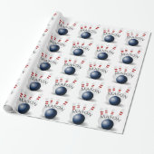 Personalisierte Bowling Buttone und Ball Geschenkpapier (Ungerollt)