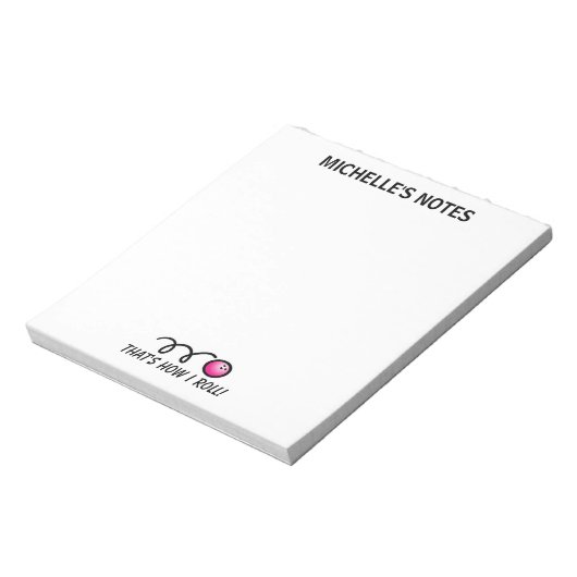 Personalisierte Bowlingkugel-Vorlage schreiben Notizblock (Rotiert)