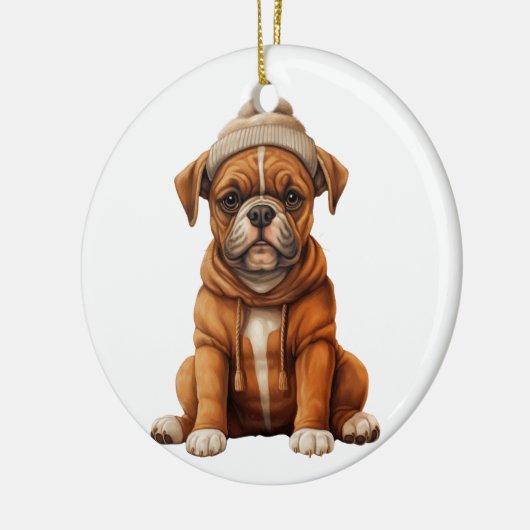 Personalisierte Boxer Dog Art Keramik Ornament (Links)