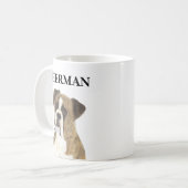 Personalisierte Boxer-Dog-Getränkekasten Kaffeetasse (Vorderseite Links)
