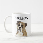 Personalisierte Boxer-Dog-Getränkekasten Kaffeetasse (Links)