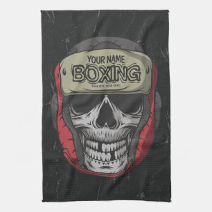 Personalisierte Boxer Fight Club Skelett Boxen Gym Geschirrtuch
