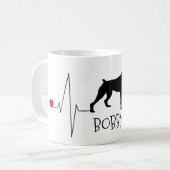 Personalisierte Boxer Liebe Mein Hund Herzschlag Kaffeetasse (Vorderseite Links)