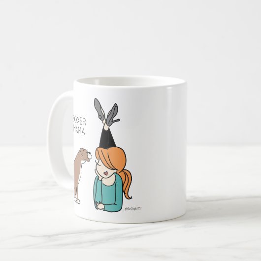 Personalisierte Boxer-Mama-Kaffee-Tasse Kaffeetasse (Vorderseite Links)