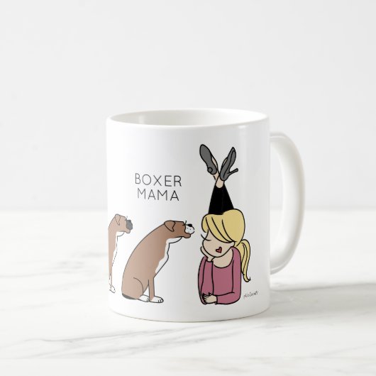 Personalisierte Boxer-Mama-Kaffee-Tasse Kaffeetasse (VorderseiteRechts)