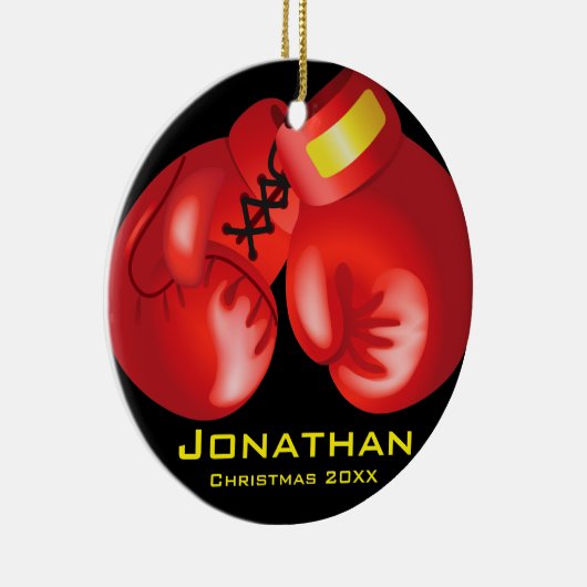 Personalisierte Boxhandschuhe Keramik Ornament (Rechts)