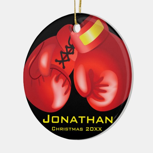 Personalisierte Boxhandschuhe Keramik Ornament (Links)