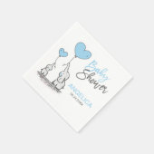 Personalisierte BOY Blue Elephant Mama & Baby Dusc Serviette (Ecke)