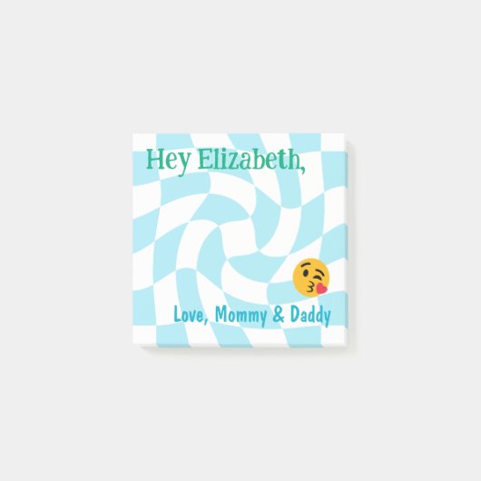 Personalisierte Boy Lunch Box Hinweise Retro-Schac Post-it Klebezettel (Vorderseite)