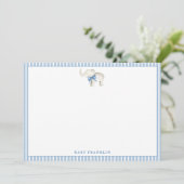Personalisierte Boy Stationery Elephant Baby Dusch Dankeskarte (Stehend Vorderseite)