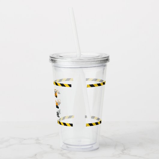 Personalisierte Boys Baustanzer Tumbler Acryltrinkbecher (Links)