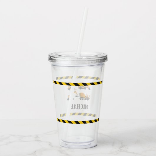 Personalisierte Boys Baustanzer Tumbler Acryltrinkbecher (Rückseite)