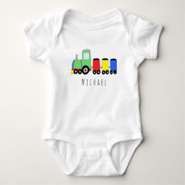 Personalisierte Boy's Locomotive Train mit Namen Baby Strampler
