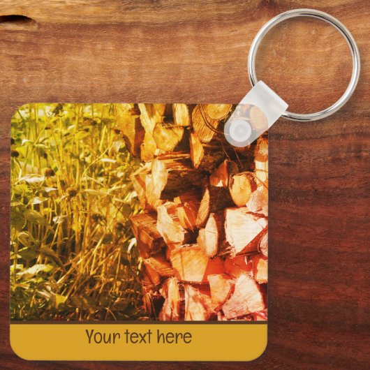 Personalisierte Brandholzart Schlüsselanhänger (Rückseite)