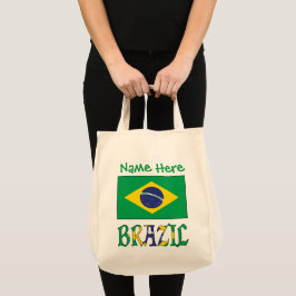 Personalisierte brasilianische Flagge als Erbstück Tragetasche