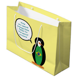 Personalisierte brasilianische Flagge sprechende M Große Geschenktüte