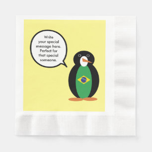 Personalisierte brasilianische Flagge sprechende M Serviette