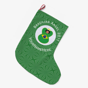 Personalisierte brasilianische Weihnachts-Engelsfl Großer Weihnachtsstrumpf