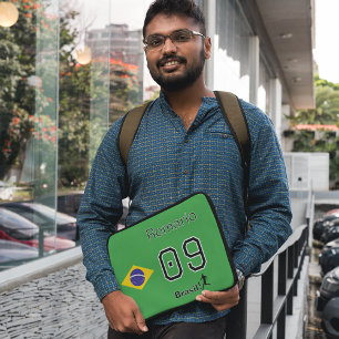 Personalisierte Brasilien Fahne Fußball Fan Spiele Laptopschutzhülle