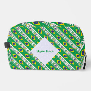 Personalisierte Brasilien-Flagge Kachelmuster-Reis Waschbeutel
