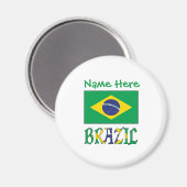 Personalisierte Brasilien-Flagge Magnet (Vorderseite/Rückseite)