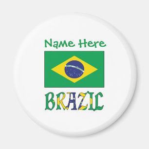 Personalisierte Brasilien-Flagge Magnet