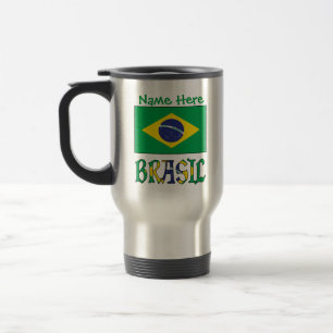 Personalisierte Brasilien-Flagge Reisebecher