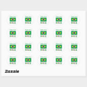 Personalisierte Brasilien-Flagge Runder Aufkleber (Blatt)