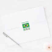 Personalisierte Brasilien-Flagge Runder Aufkleber (Umschlag)
