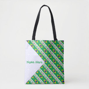 Personalisierte Brasilien-Flagge-Tiled-Heritage-Ta Tasche