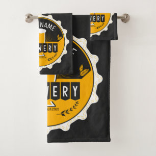 Personalisierte Brauerei Bierflasche Bar Badhandtuch Set