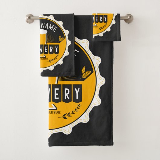 Personalisierte Brauerei Bierflasche Bar Badhandtuch Set (Insitu)