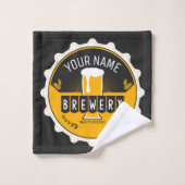 Personalisierte Brauerei Bierflasche Bar Badhandtuch Set (Waschlappen)