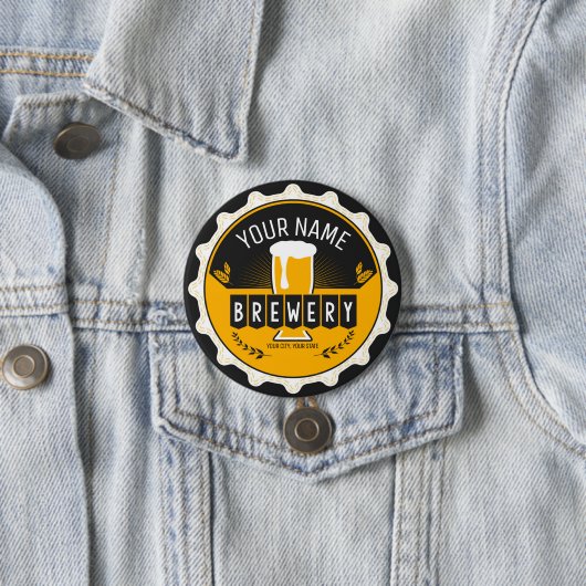 Personalisierte Brauerei Bierflasche Bar Button (Beispiel)